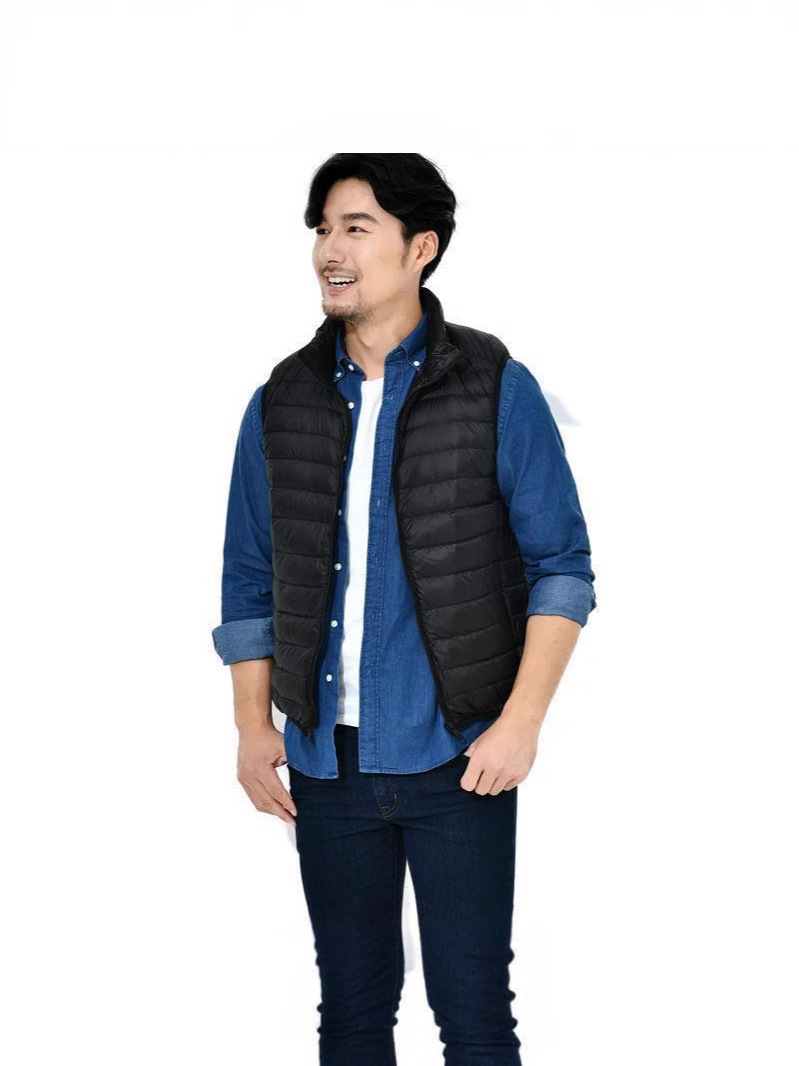 Transfronterizo Tik Tok otoño invierno chaqueta de plumón hombre chaleco ligero y delgado de tamaño grande ocio a prueba de frío y caliente chaqueta de hombro de papá image 6