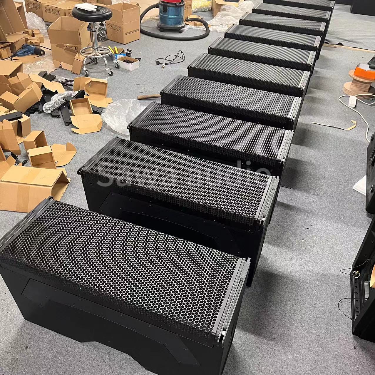 Dual 10 pulgadas 3D audio de matriz lineal al aire libre concierto profesional de alta potencia conferencia de sonido bar altavoces de escenario