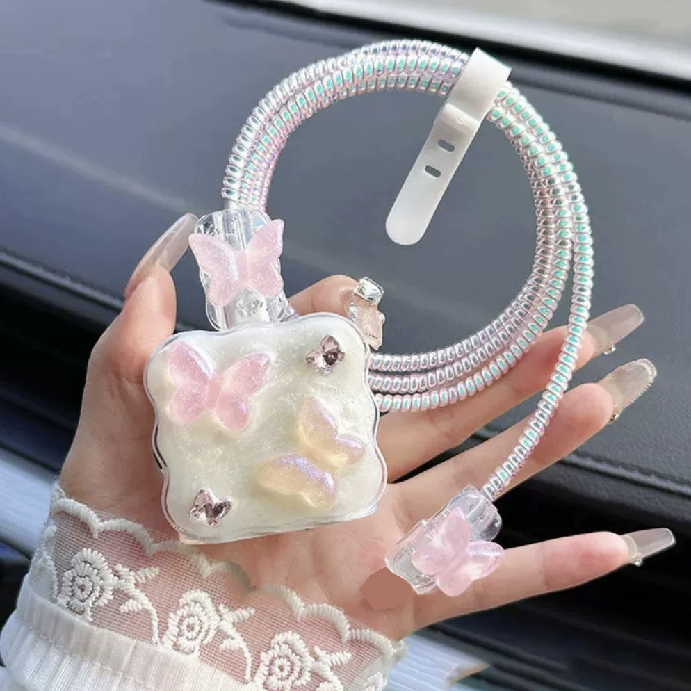 Розовый лук подходит для Apple iphone Pro кабель для зарядки чехол для мобильного телефона быстро зарядная головка 18w20