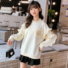 童装女童春装薄外套棉上衣2025韩版公主蕾丝花边香风中大童卫衣洋