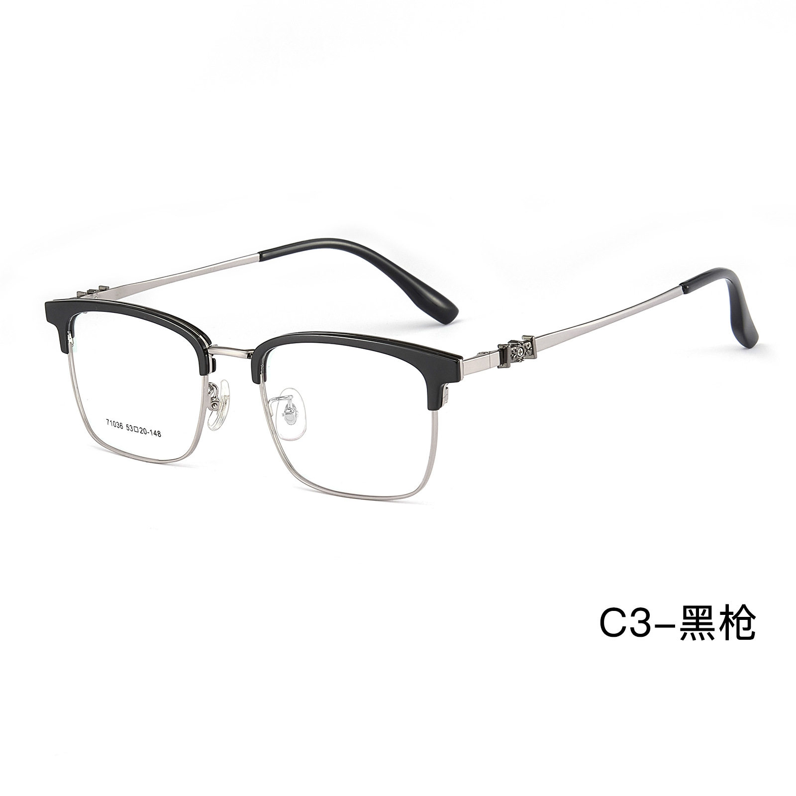 Ajuste del marco de gafas de ceja de negocios de aleación de tendencia de hielo azul Croix-Star con soporte nasal de silicona para miopía Danyang lote