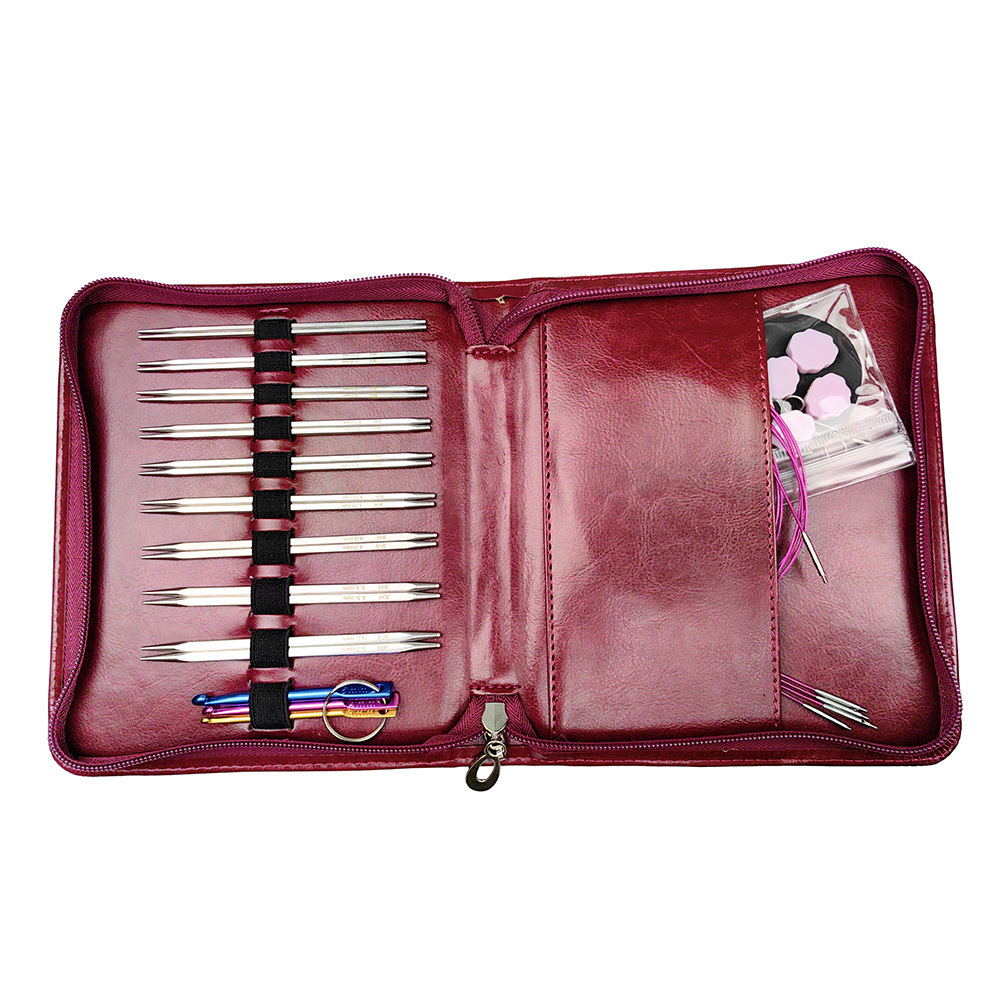 Herramientas de tejido 304 acero inoxidable desmontable aguja cuadrada aguja anular cubo desmontable aguja 9 pago un conjunto de PU