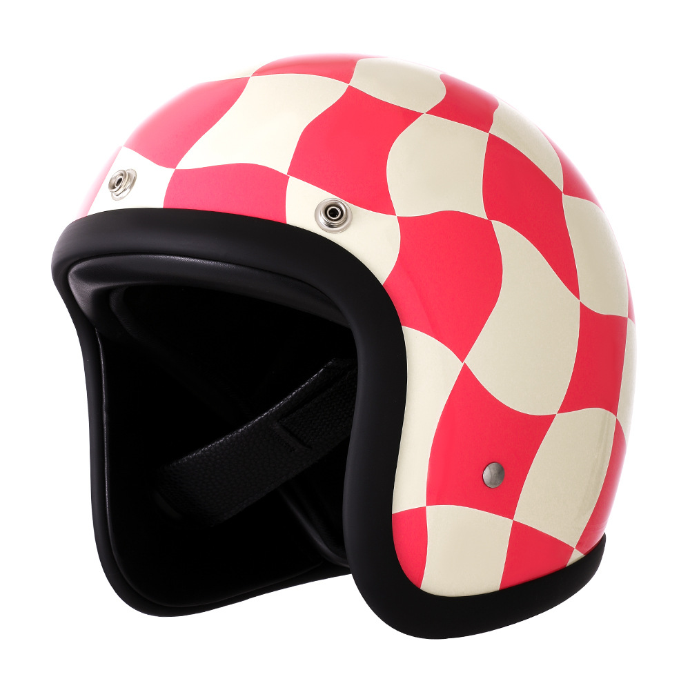 Motuoche – Motosiklet kaskı (dəbilqə) Helmet Retro Helmet - red-flower-xxxxl