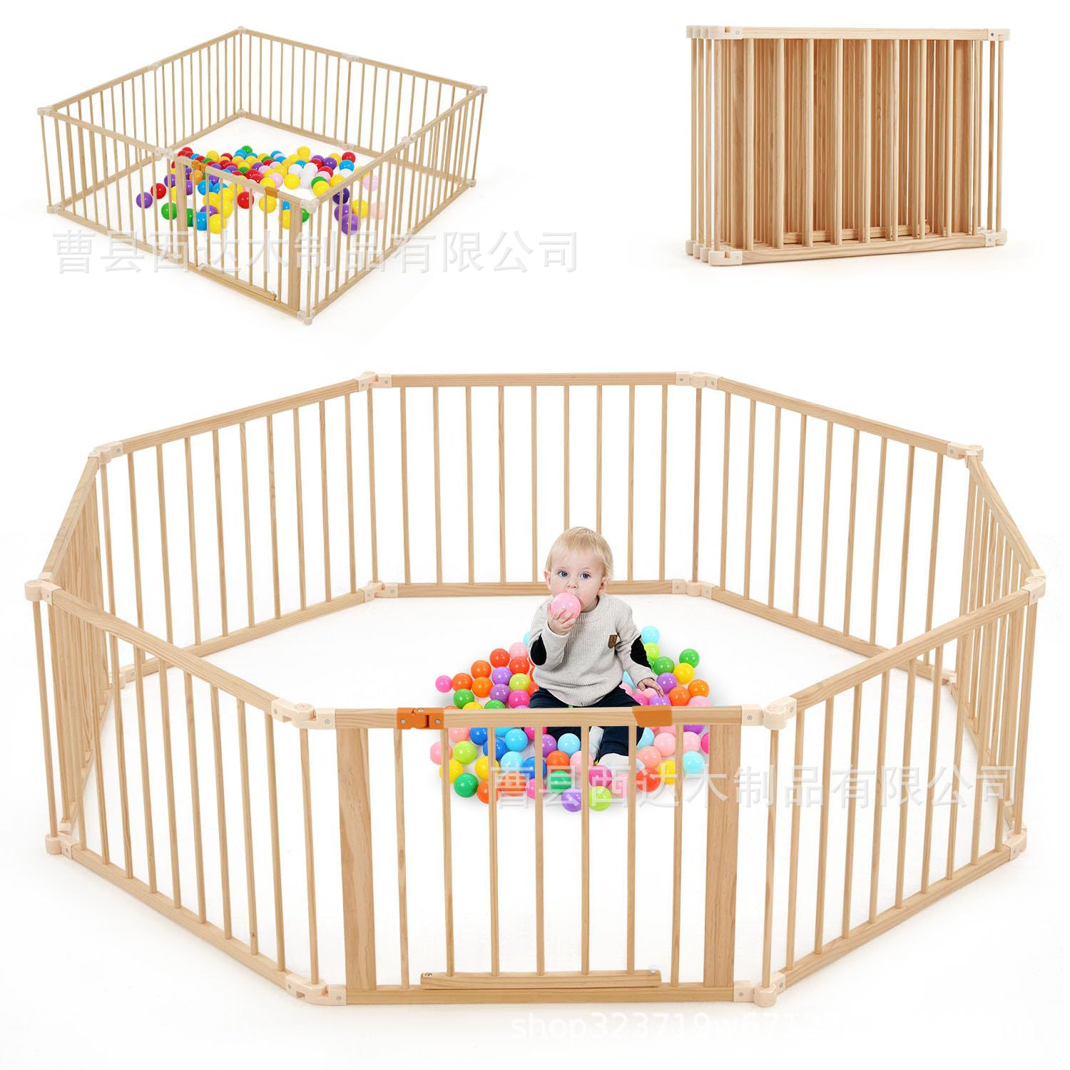 Household Solid Wood Baby Fence Children's Crawling Fence Indoor Baby Toddler Safe Ground Wooden Game Guardrail