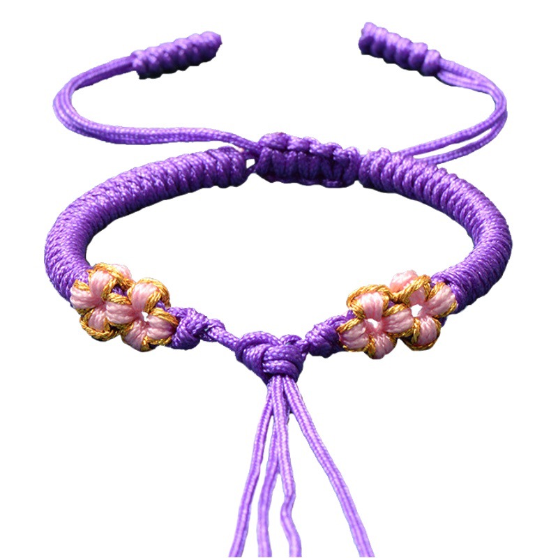 Original hand-woven peach blossom knot semi-finished bracelet rope lucky hand rope diy braided rope Jade thread Chinese style hand rope