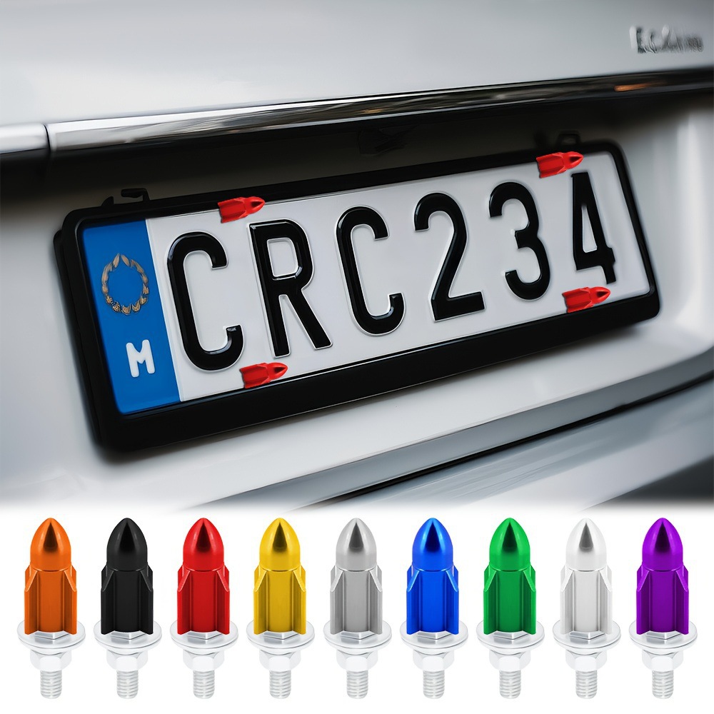 Parafusos de alumínio iridescente para matrícula de carro_voghion.com