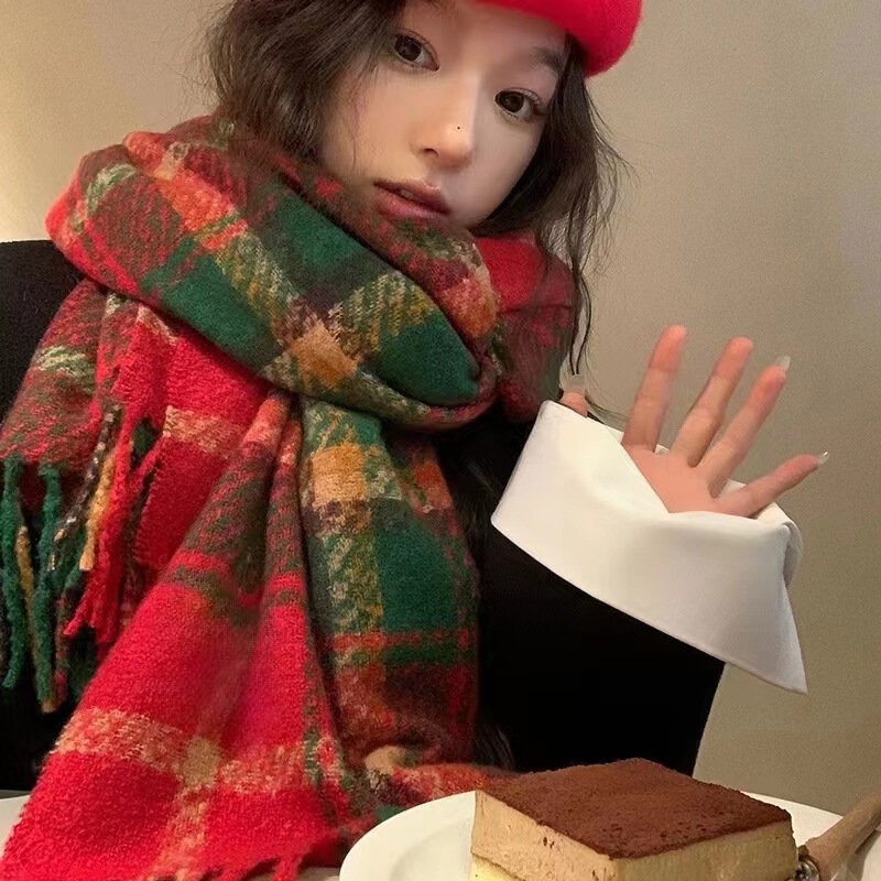 仿羊绒围巾女秋冬季新款加厚保暖围脖显白流苏中长款百搭围巾批发|undefined