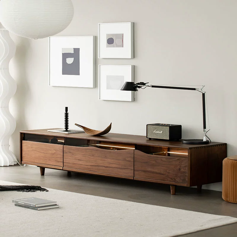 Североамериканский ТВ-шкаф из черного ореха, Скандинавский современный простой японский стиль, шкаф для гостиной, полностью твердая древесина, креативный видео-шкаф