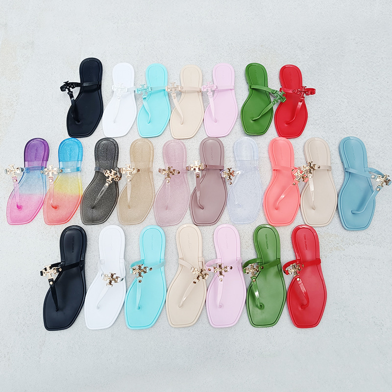 TB flip-flops women's jelly European and American big-name women's sandals and slippers new flat cross-border slippers