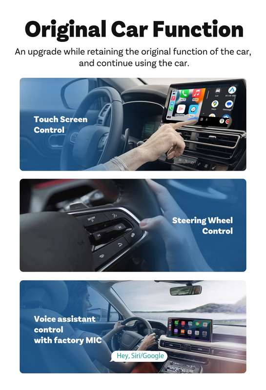Cross-Border New Product Metal Mirror Carplay Adapter Carplayandroip Auto Two-In-One Adapter