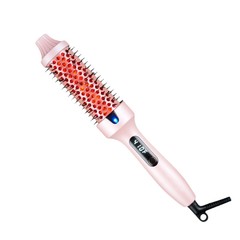 カスタマイズされたクロスボーダー赤外線ヘアストレートニングコーム、ストレートとカーリングの両用電動ヘアコーム、根元を保護し、髪をふわふわにし、内巻きをまっすぐにします。