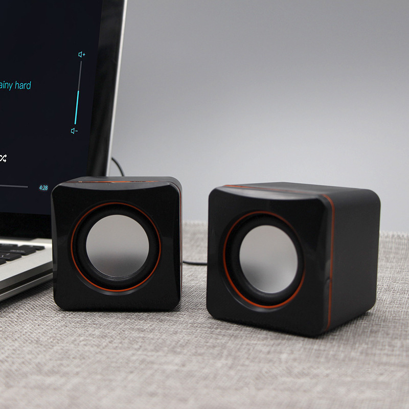 computadora de pequeño cuadro pequeño audio 2.0 computadora portátil de escritorio mini subwoofer cableado USB altavoz de oficina doméstica