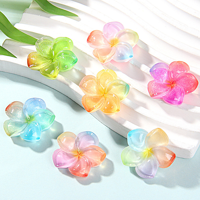 Spring Blossoms Antique Resin Plumericum Multicolor Spray Painting DIY Hairpin Hairpin Hairpin Flower Accessories Mobile Phone Case Accessories