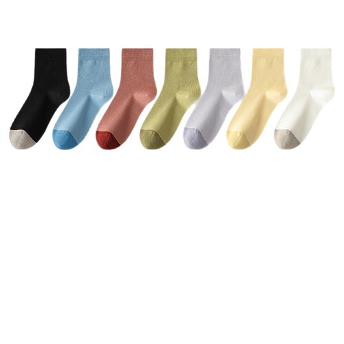 10A Antibacterial Women's Cotton Autumn Spring Summer Mid-Calf 100% Cotton Boneless Sweat Absorbent Deodorant College Style Zhuji Socks