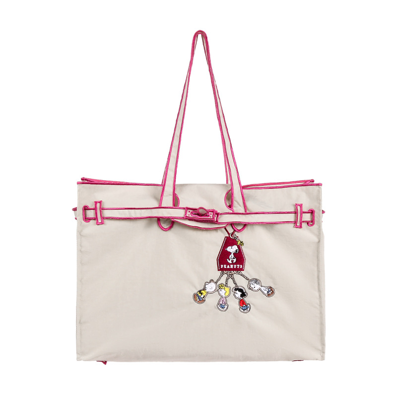 라이트 그레이 펜던트 스누피 토트백