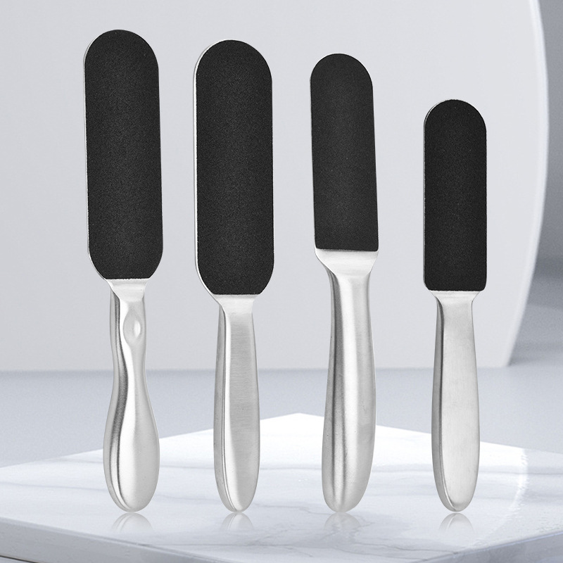 不锈钢空心柄双面砂纸死皮挫可替换砂纸不锈钢磨脚板锉足部磨脚石