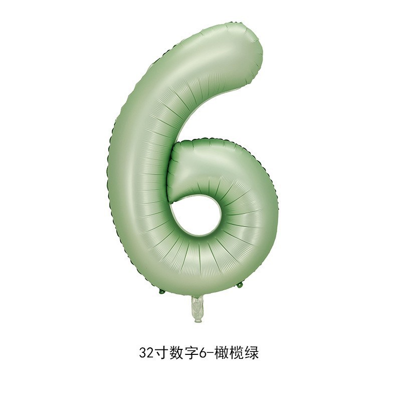 Versión estadounidense transfronteriza de 32 pulgadas verde oliva cumpleaños fiesta digital decoración de escena diseño película de aluminio papel de aluminio globo al por mayor