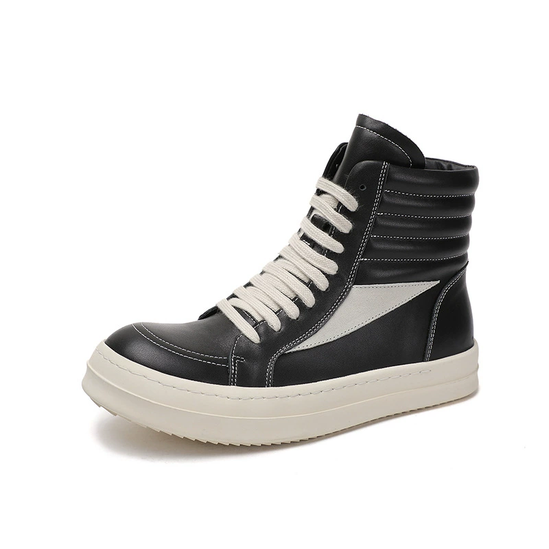 Мужские высокие ботинки RO в европейском и американском стиле из натуральной кожи, повседневные, на толстой подошве, увеличивающие рост, короткие ботинки, ботинки-мартинсы