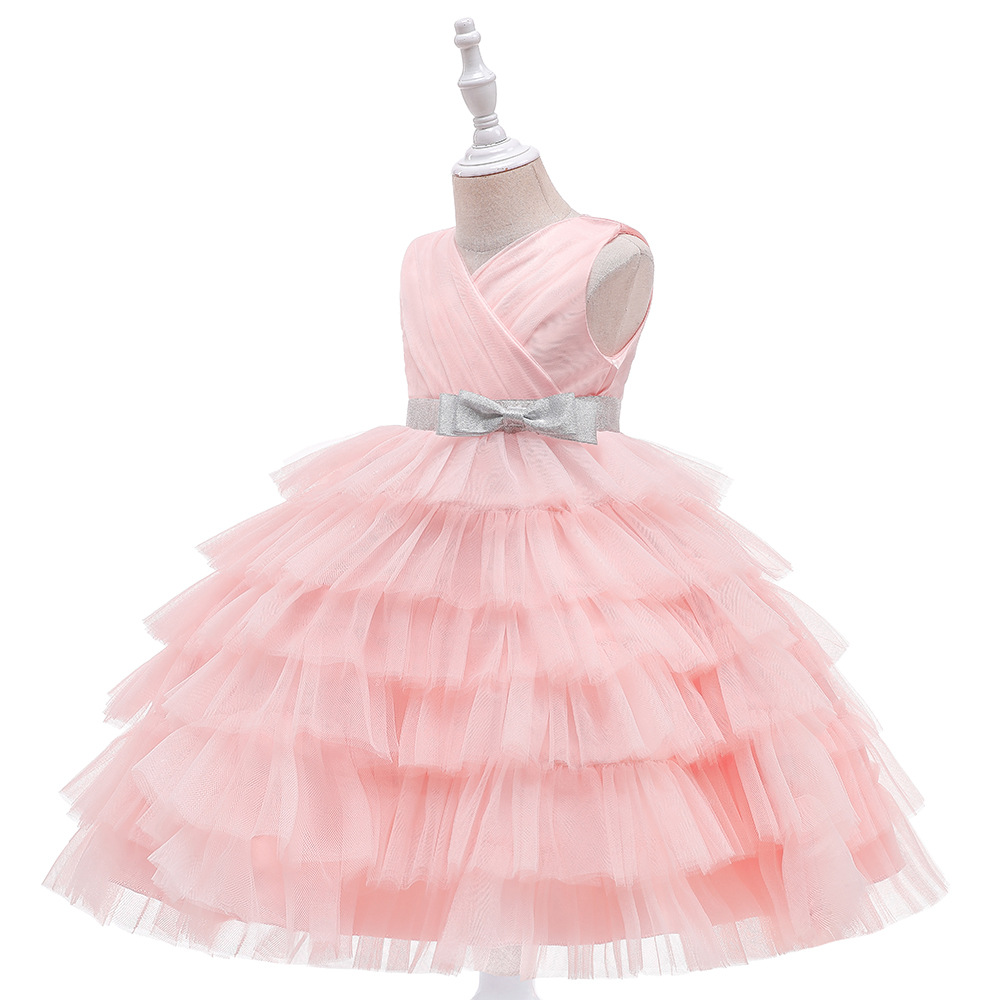 Europa y América AliExpress nuevas niñas vestido de princesa vestido multi-capa de malla pettiskirt flor niña vestido de novia