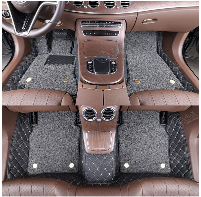 Cross-Border Double-Layer Silk Loop Full-Coverage Leather Floor Mats, Car Floor Mats Direct from the Source Factory, Dropshipping Available