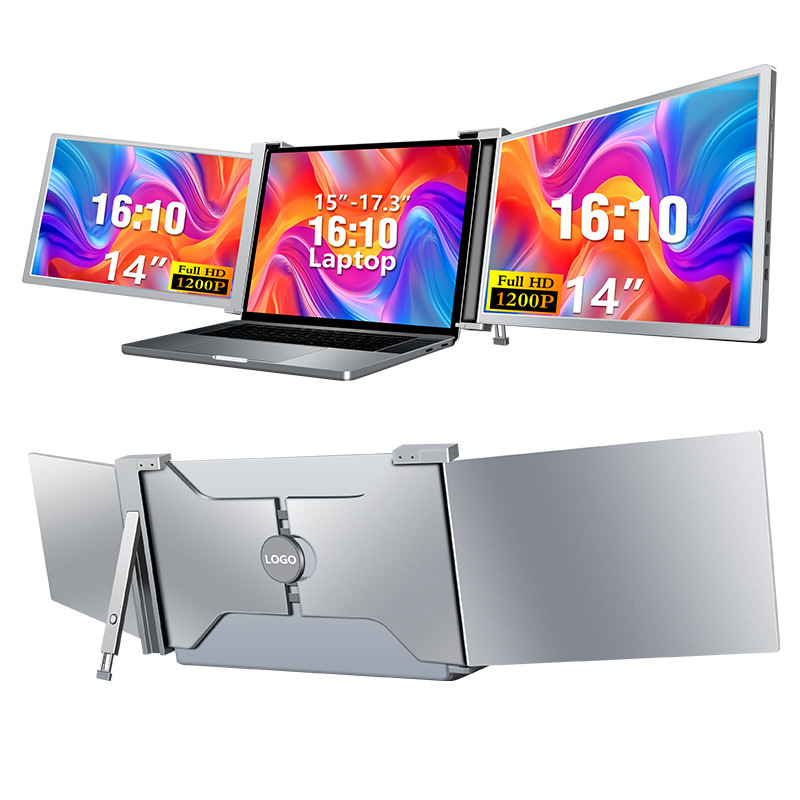 Monitor portátil de pantalla única/doble/triple, pantalla portátil secundaria para laptop