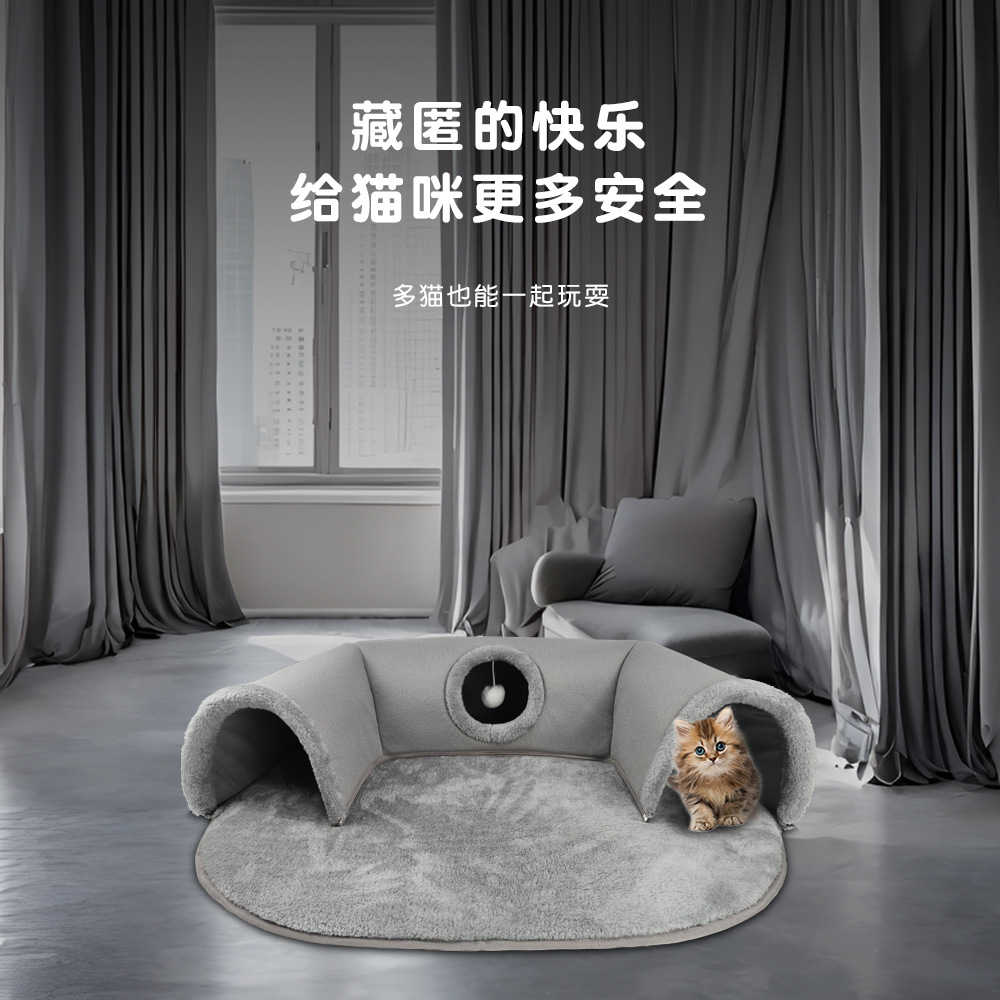 Amazon Otoño e Invierno estera gato túnel cuatro estaciones universal cerrado gato canal extraíble gato túnel