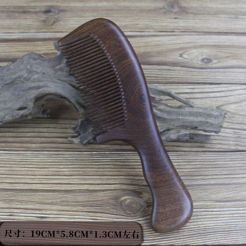 天然黒檀櫛メーカー卸売 新型金彩画入りヘアコーム 長髪用 家庭用 無垢材ギフト|undefined
