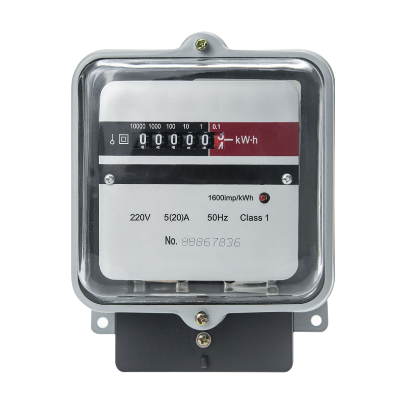 那个单相220v电表铁壳玻璃罩电能表外贸英文版