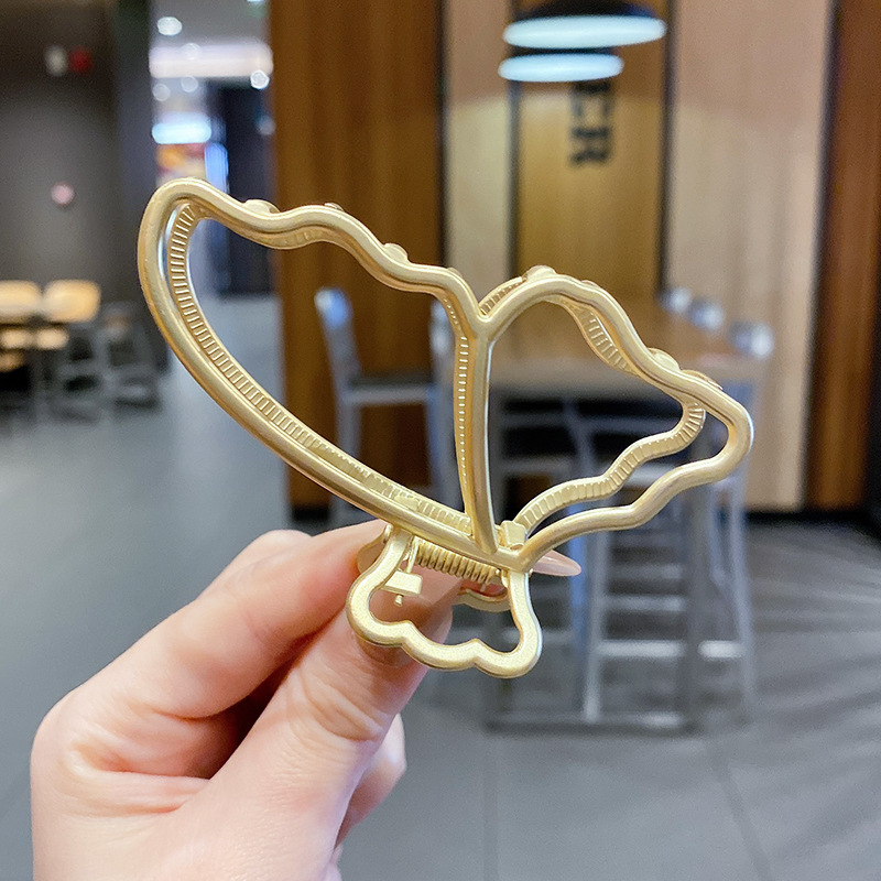 Pinza de cabello metálica coreana de alta sujeción con diseño retro