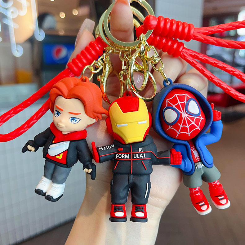 Cartoon Avengers three-dimensional doll keychain creative Marvel series pendant exquisite small gifts wholesale