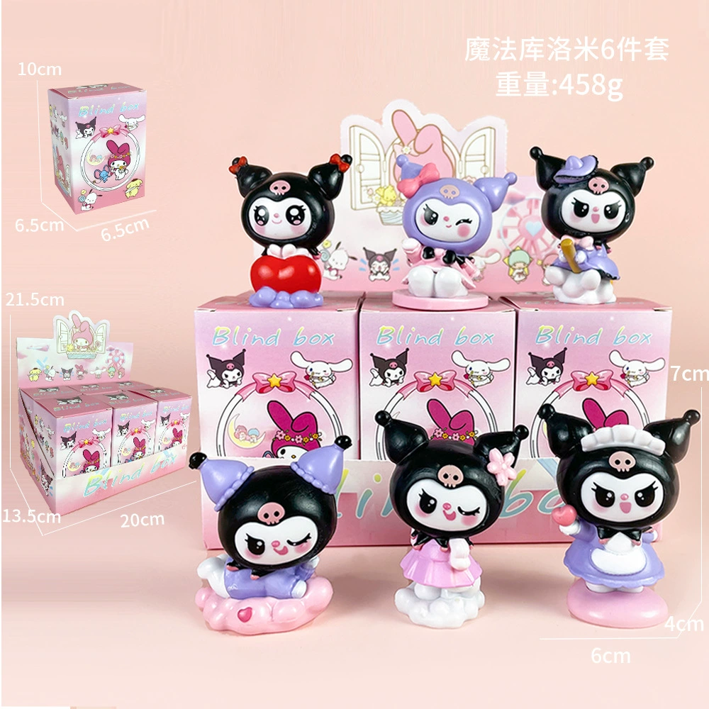 Sanrio Слепой предсказания партии Kuromi Melati Wolberry Killer Anime Doll Model Play Tide Play