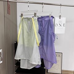大厂订单!夏季新品户外轻量休闲百搭背带裙女开叉半身裙长裙女
