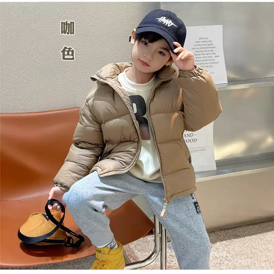 2025新款轻薄儿童羽绒服短款男童女童中大童宝宝加厚洋气冬装外套