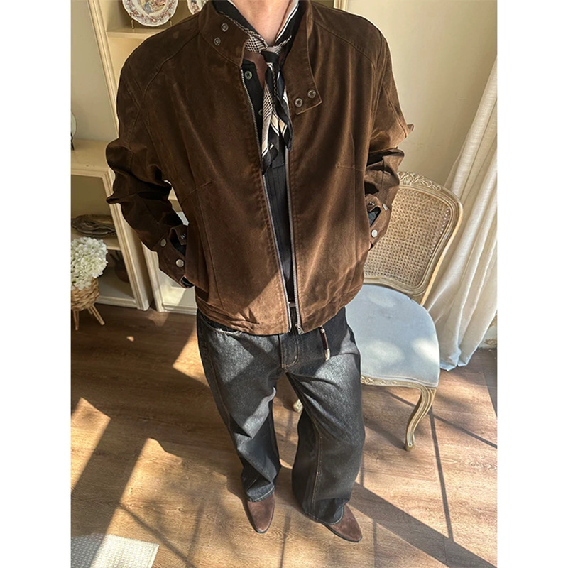 网图慎用 摩登年代短毛反绒高品质短版立领夹克外套男J5281-特P70|undefined
