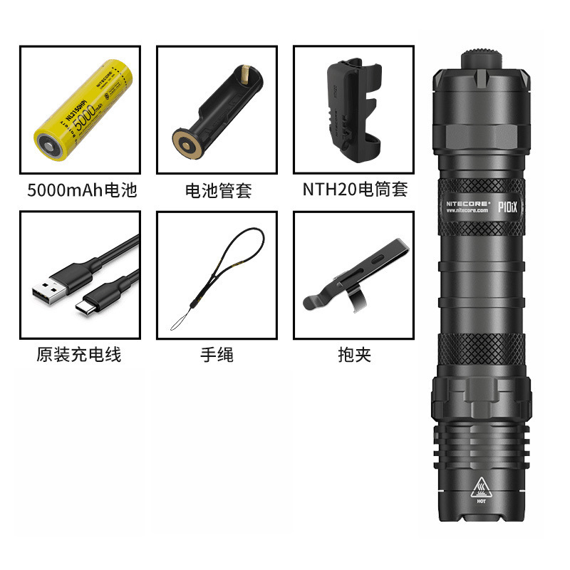 Knight Cole P20iX ワンクリックフラッシュ 4000 ルーメンの強力な光 USB-C 戦術的な窓破壊自己防衛屋外懐中電灯|undefined