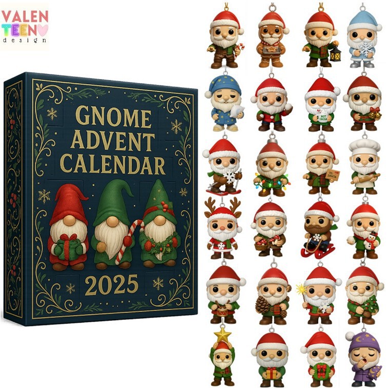 Gnome Advent Calendar圣诞节降临倒计时盲盒圣诞装饰亚克力挂件|undefined