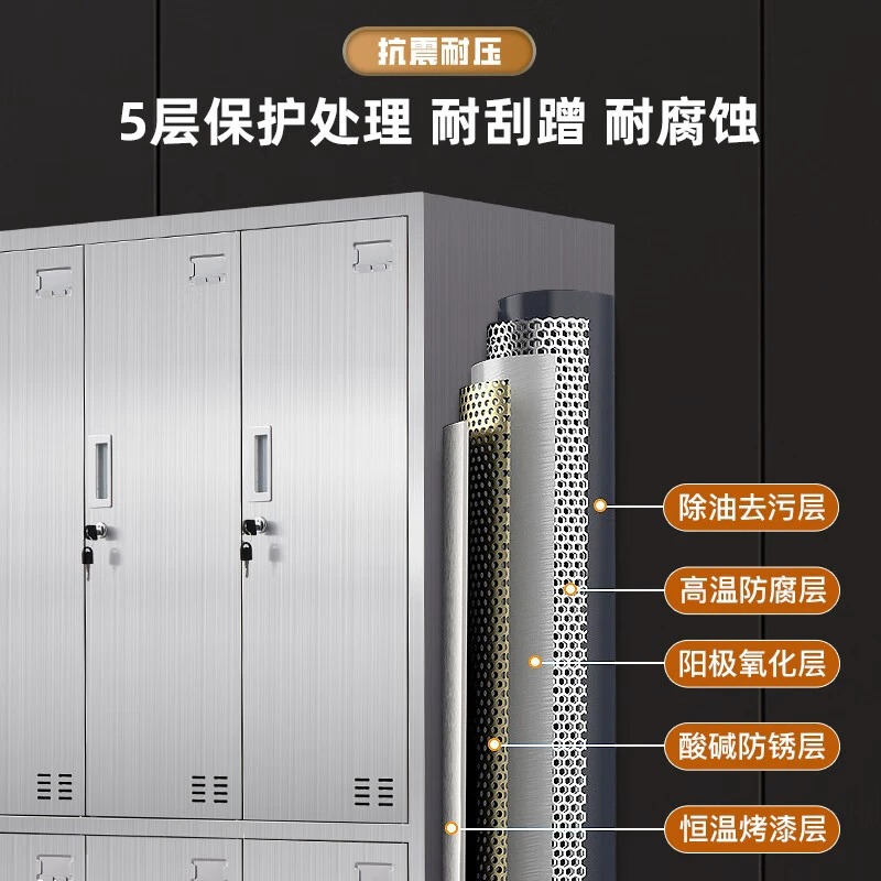 Casillero de acero inoxidable 304 armario de almacenamiento para empleados armario de almacenamiento taller limpio armario de zapatos baño múltiples puertas con cerradura para cambiar armario