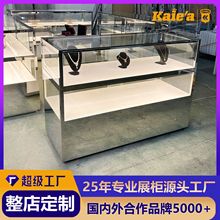 不锈钢镜面珠宝展示柜整店定制金银首饰玻璃展柜翡翠玉器陈列柜台