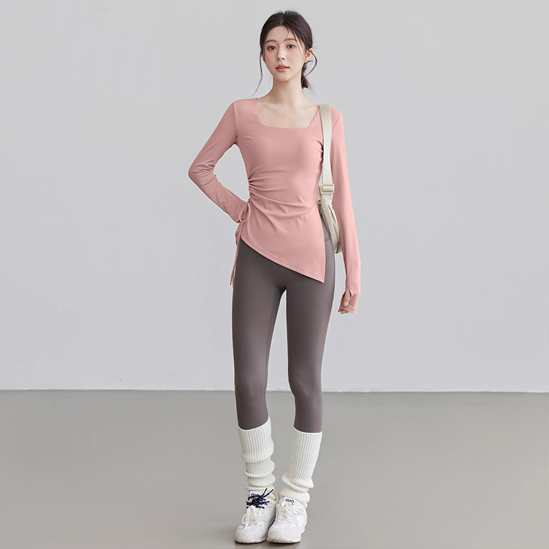 2025秋季新款瑜伽服女运动上衣修身长袖跑步训练普拉提健身服女|undefined