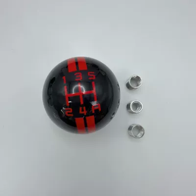 Car Modification with Gear Shift Lever, Black Mustang 5-Speed Spherical Manual Gear Shift Knob (Cab and accessories) - with-snake-5th-gear-black-ball-with-red-letters