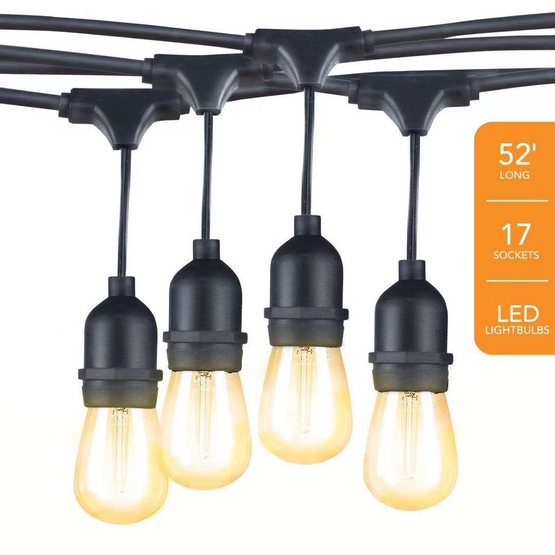 厂家销售 美规 欧规 灯串 E27户外防水灯串线　婚庆聚会装饰灯串