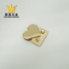 批发心形装饰包锁 锌合金压铸心形按锁 箱包配件桃心开关锁扣