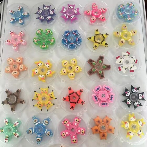 Cartoon Fingertip Spinning Finger Gyro Scenic Spot Street Stall Hot Sale Silent Cool Cute Children's Decompression Toys Wholesale