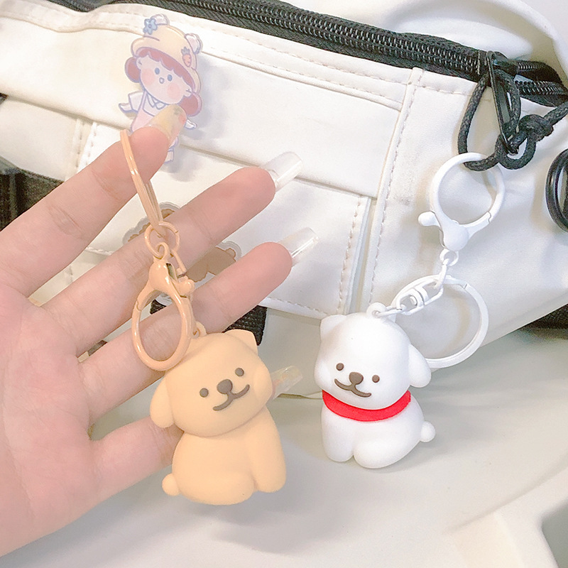 Línea cachorro pareja llavero magnético dibujos animados lindo regalo del día de San Valentín bolso de novia colgante llavero