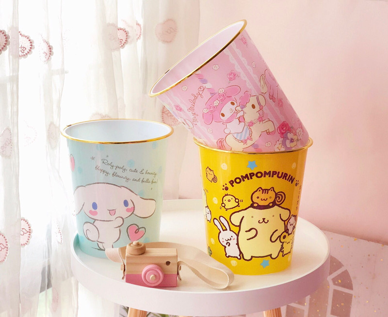 Girl heart melti trash can bedroom kitchen plastic wastebasket living room toilet gift household storage bucket