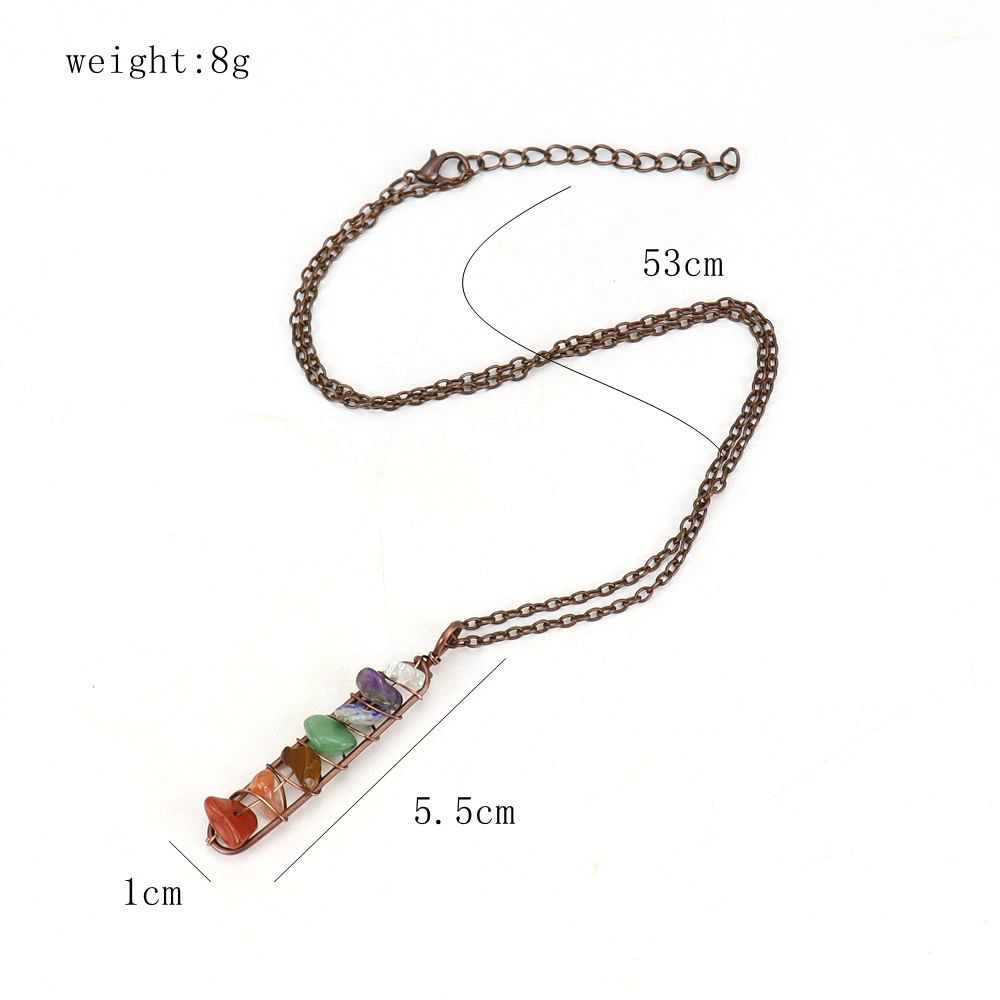 New Vintage Handmade Winding Colorful Crystal Gravel Amethyst U-shaped Pendant Necklace Wholesale N687 display picture 1