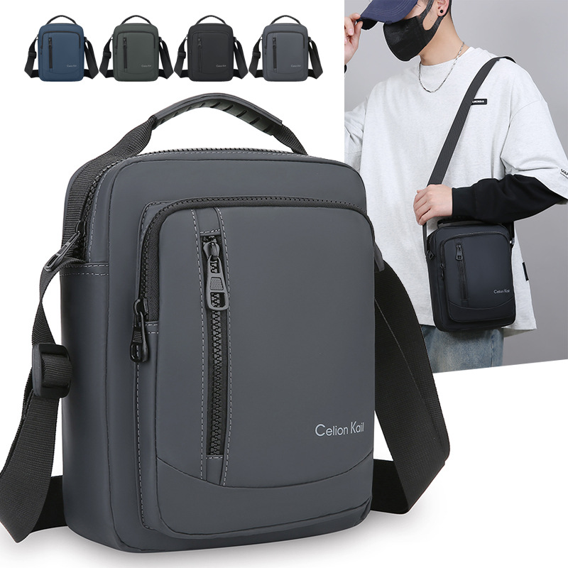 Bolso pequeño para hombre 2025 nuevo bandolera de un solo hombro mini pequeña cremallera multicapa casual moda todo fósforo pequeño bolso de hombro