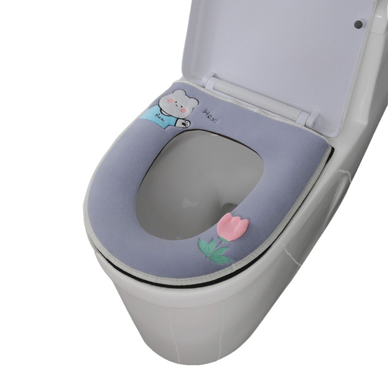 Invierno cremallera hogar cojín del asiento del inodoro engrosada cojín cuatro estaciones disponibles cubierta del inodoro portátil cubierta del inodoro asiento del inodoro