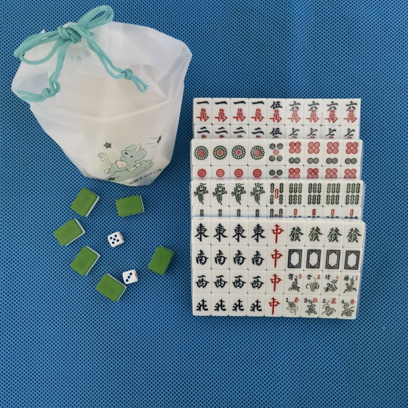Mini mini mahjong doméstico portátil pequeño tarjeta mahjong dormitorio mini mahjong mini juego completo de tarjetas de mahjong en línea