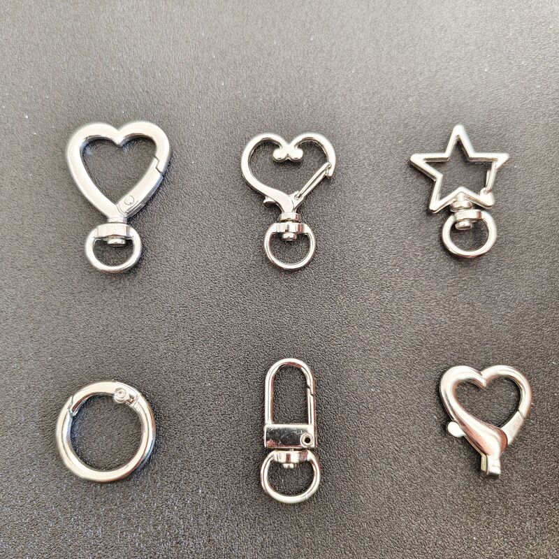 Zinc alloy spring buckle lobster buckle silver keychain electroplated white K door buckle love buckle diy jewelry buckle wholesale Zinc alloy spring buckle lobster buckle silver keychain electroplated white K door buckle love buckle diy jewelry buckle wholesale